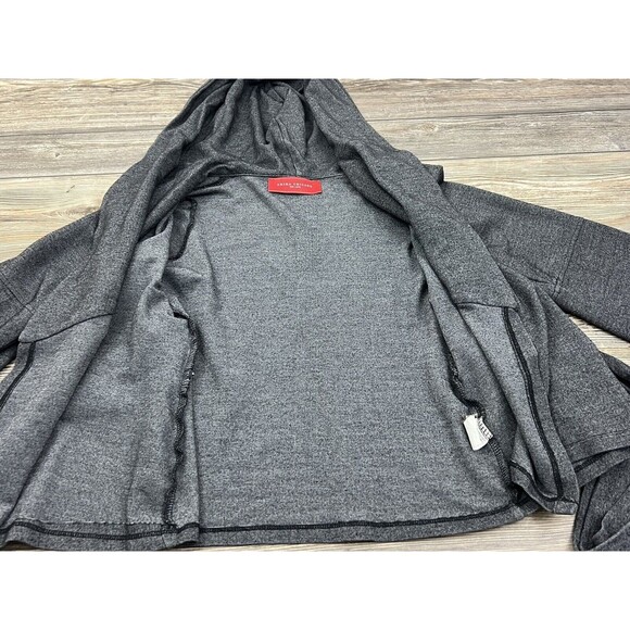 Akira Chicago Red Label Gray Wrap Belted Jacket W/Hood 3/4 Sleeves Women's Small - Picture 6 of 11
